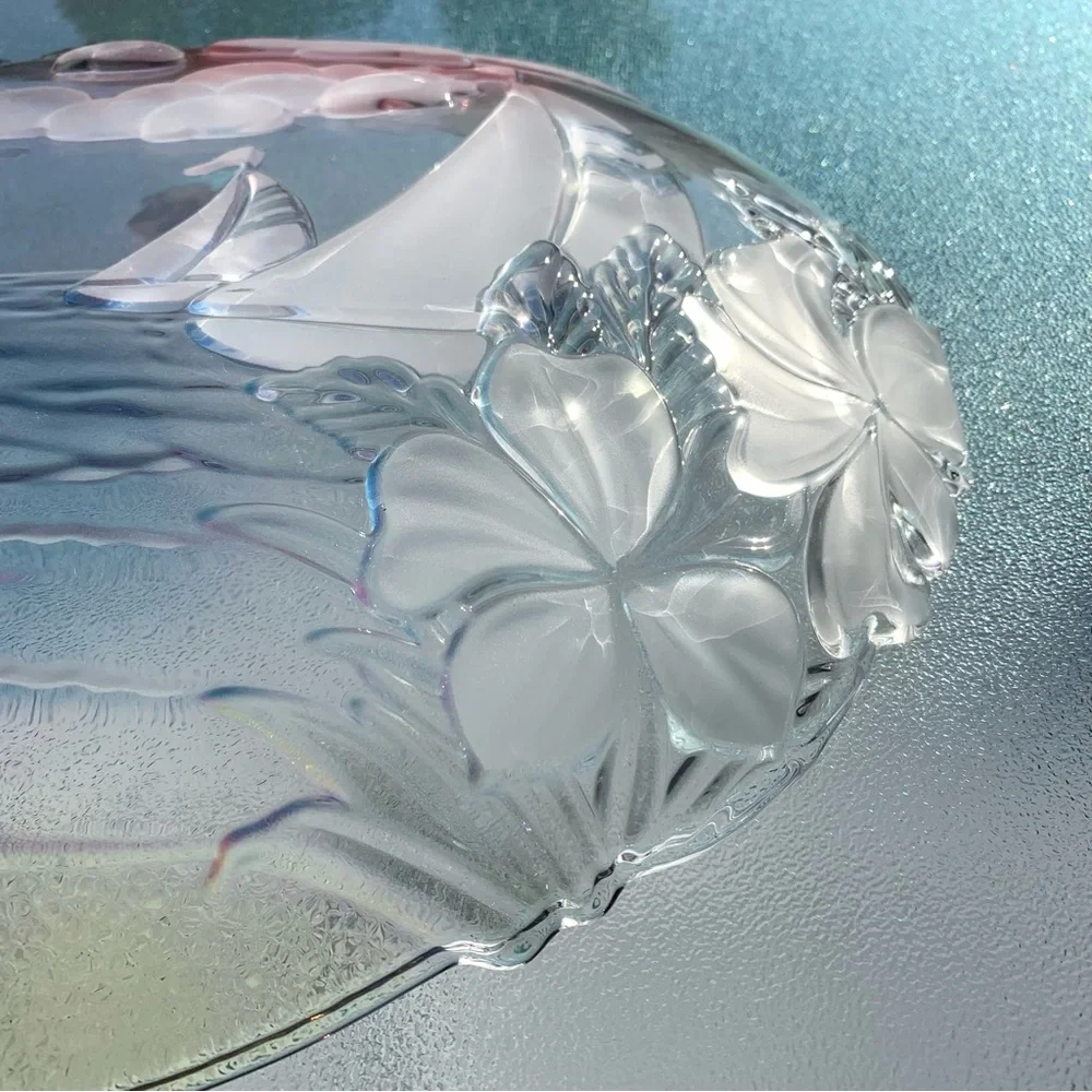 Mikasa Sunrise Bay 18-1/2” Oval Sailboat Nautical Hostess Glass Platter